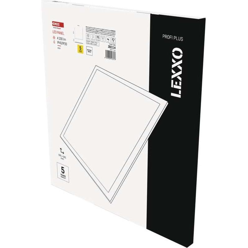 Thumbnail - Emos, Wandleuchte + Deckenleuchte, LED Einbauleuchte LEXXO Backlit 60×60, quadr., weiss, 30W neutr.w. (4200 lm)