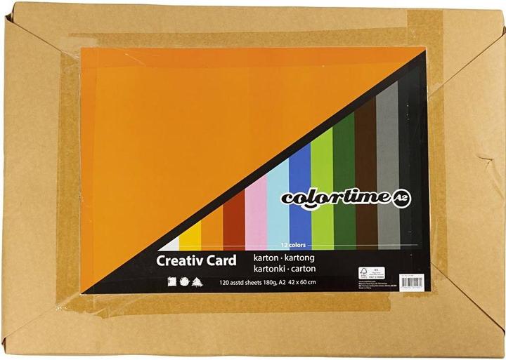 Produktbild Creativ Company Bastelkarton A2 mehrfarbig, 180 g/m², 120 Blätter (180 g/m², 120 x)