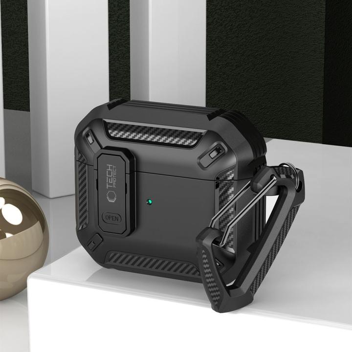 Actual product image Tech-Protect X-Carbo Apple Airpods Pro 1 / 2 Black (Headphone bag)