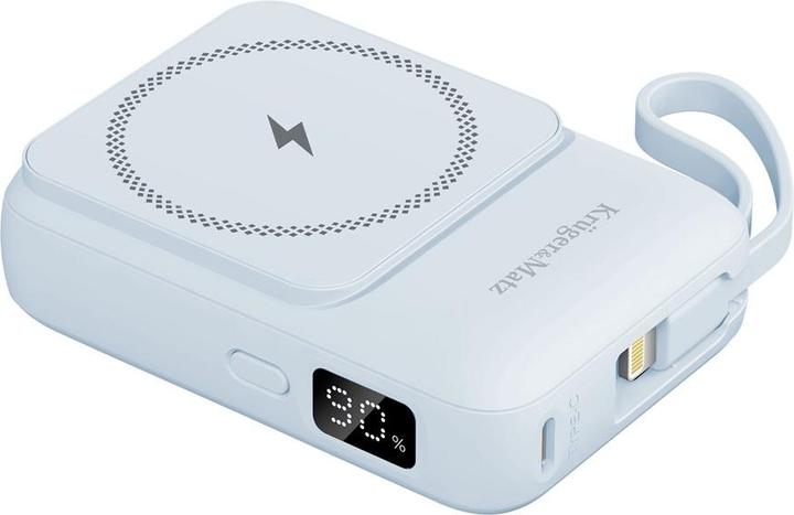 Wekome Kruger&Matz 10000 mAh Mag Safe Induktions-Powerbank mit Kabel Blau (10000 mAh)