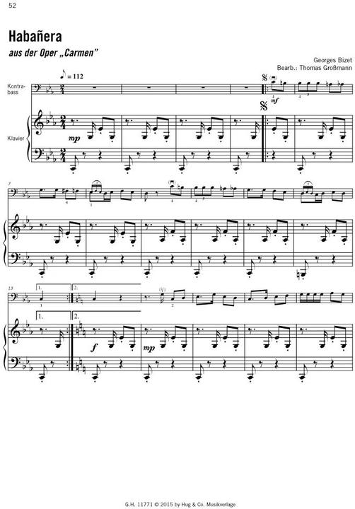 Produktbild Melodien für Kontrabass von Bach bis Holst, m. Audio-CDs (Deutsch, Grossmann Thomas, 2016)
