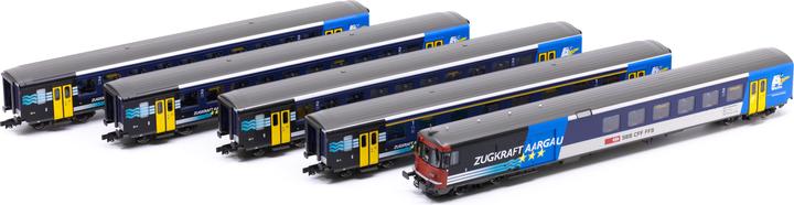 Produktbild Piko SBB Set 5-tlg RE ZUGKRAFT AARGAU 1x BDt 1x A 3x B mit IB Ep. V AC (Spur H0)
