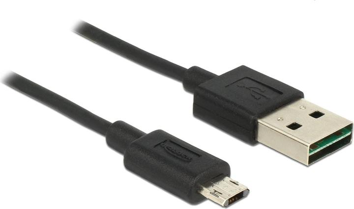 Produktbild Delock USB2.0-Kabel Easy A-MicroB: 2m, schwarz (2 m, USB 2.0)