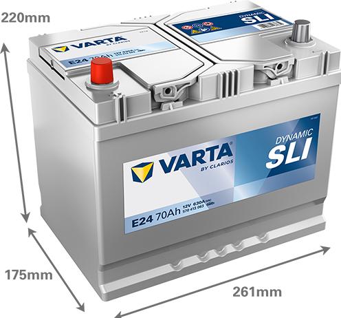 Actual product image Varta Blue Dynamic E24 (12 V, 70 Ah, 630 A)
