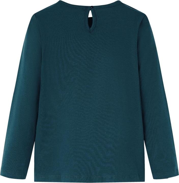Actual product image vidaXL Children's long-sleeved shirt dark green 140,Material: 95 (140)