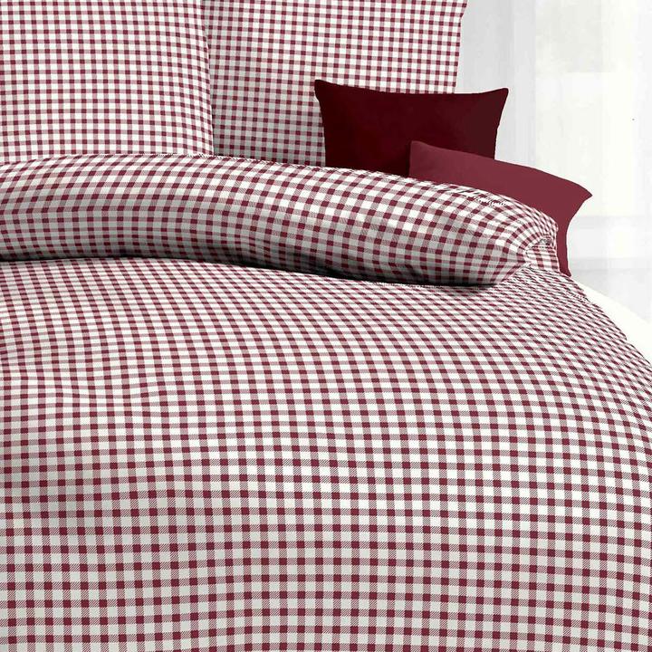 Produktbild Kaeppel Biber Bettwäsche Vichy Karo rot (Bettwäsche Set, 155 x 220 cm, 80 x 80 cm)