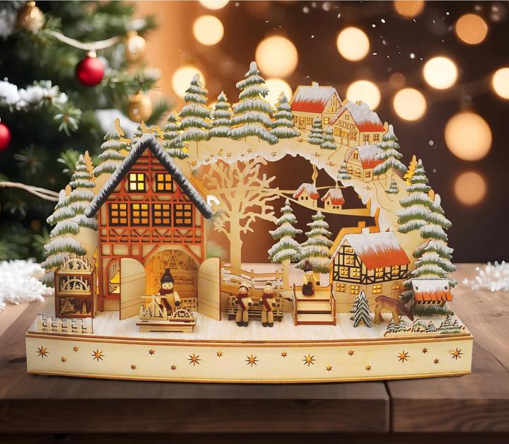 Produktbild HTI-Living LED Schwibbogen Winterliche Dorfidylle