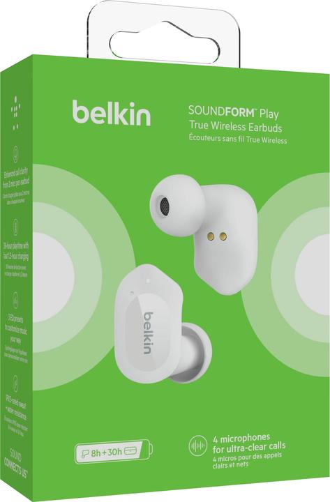 Productafbeelding Belkin Soundform Play Echt Draadloze In-Ear (ANC, 8 h, Bedraad)