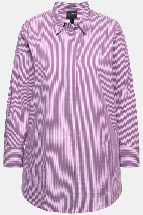 Immagine prodotto Ulla Popken Camicia con righe, colletto da camicia e maniche lunghe (50, 52)