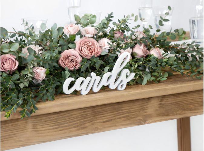 Produktbild Partydeco Partyaccessoire Holzschrift Cards 20 x 10 cm, Weiss