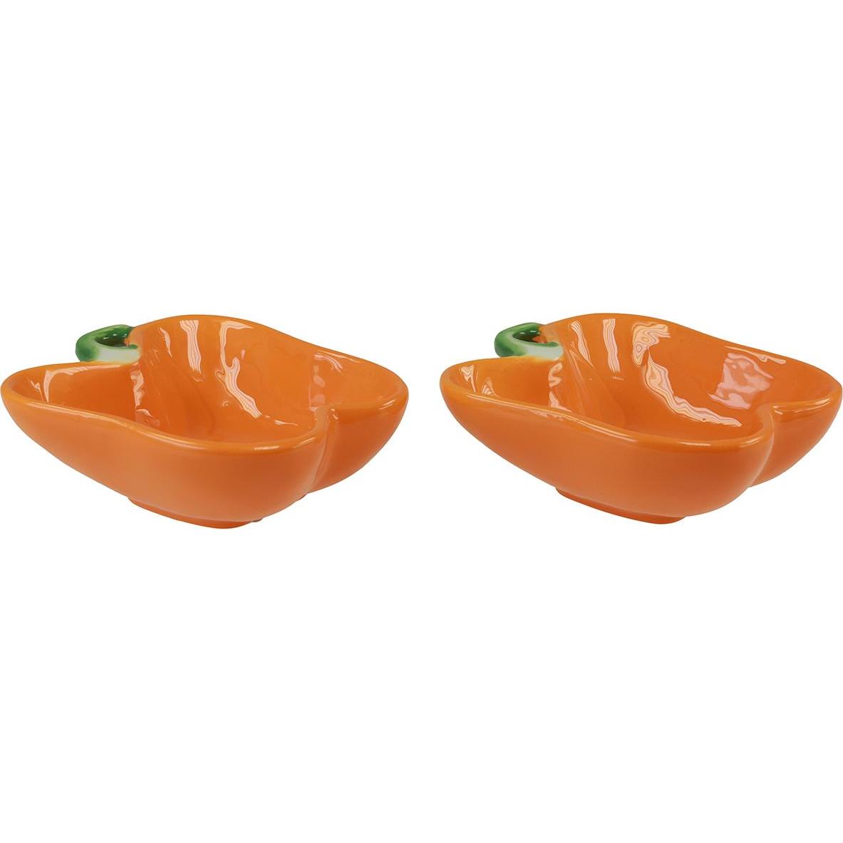 Viana, Accessori + Oggetti decorativi, Deko Schalen Paprika Optik orange als Tischdekoration Set