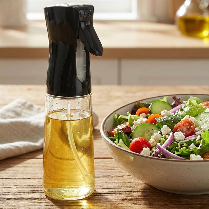 Ideoon Premium Öl Sprüher & Essig Zerstäuber aus Glas 200ml – Ideal für Heissluftfritteuse, Salate & Grille (200 ml)