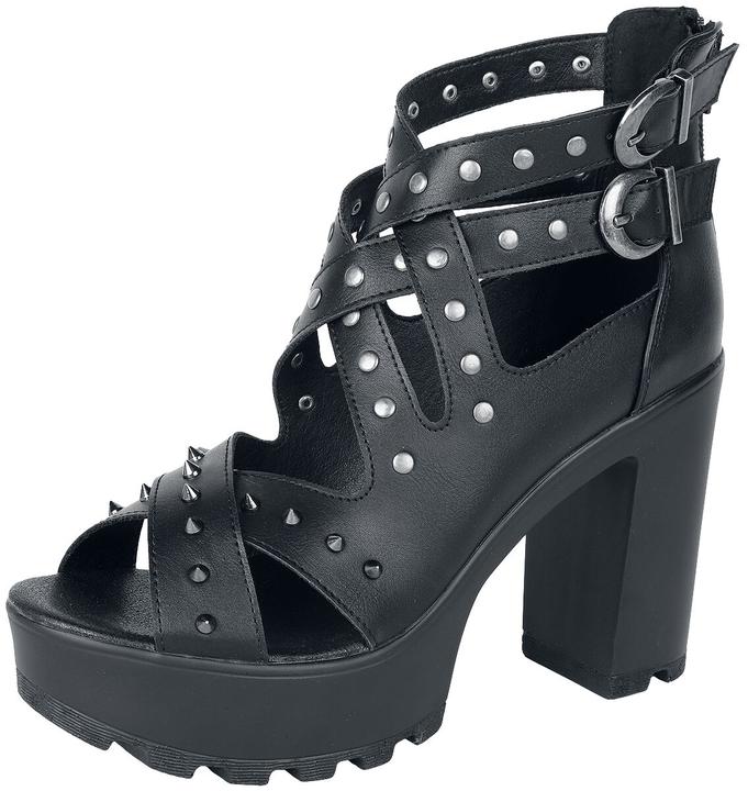 Immagine prodotto Black Premium High Heels mit Riemen und Nieten (40)