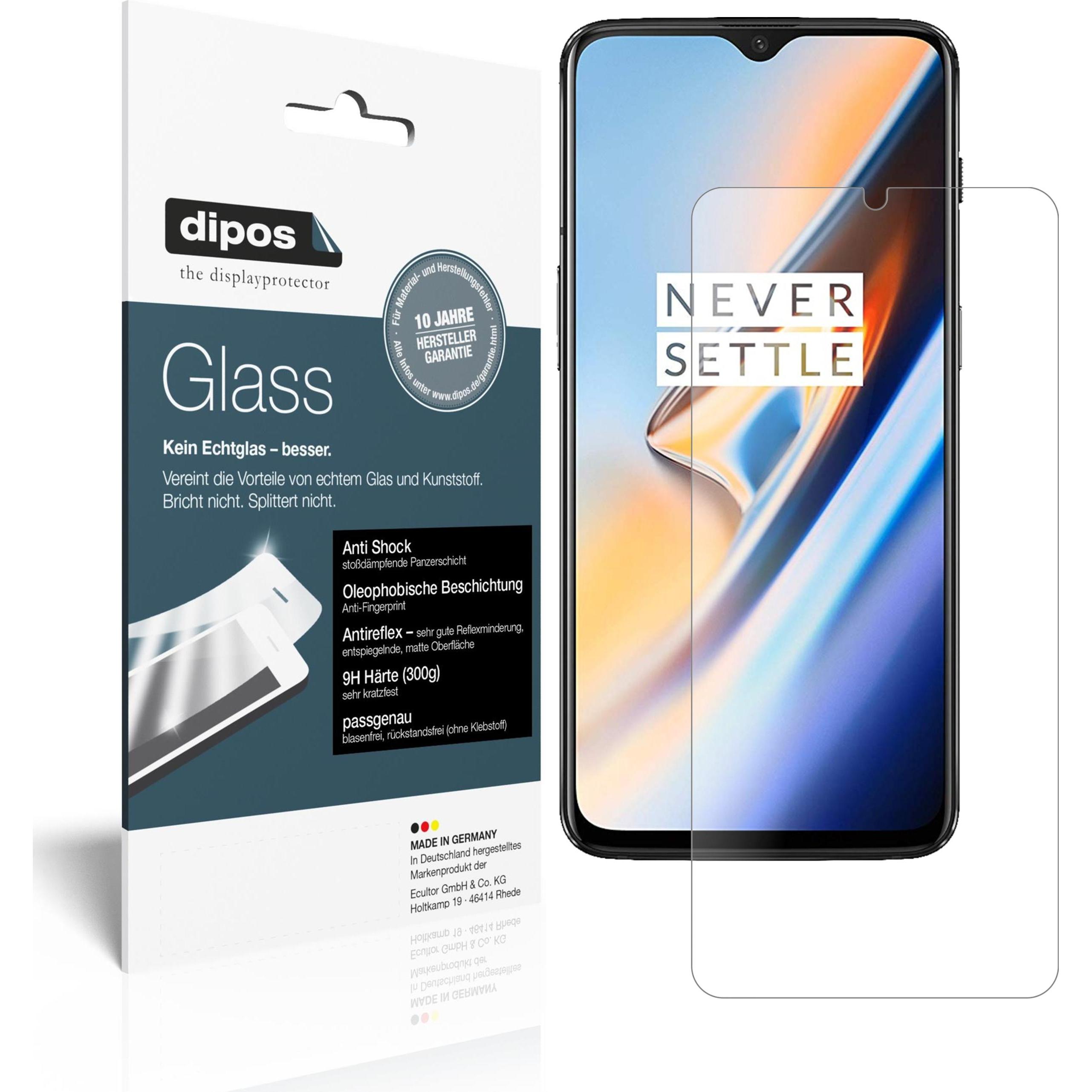 Dipos Displayschutz Anti-Shock (1 Stück, OnePlus 6T), Smartphone Schutzfolie, Transparent