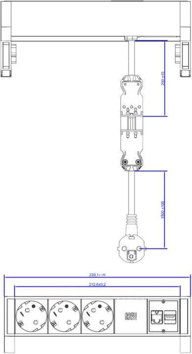 Produktbild Bachmann Desk 2 (5x, RJ45, USB-A, 1.50 m)