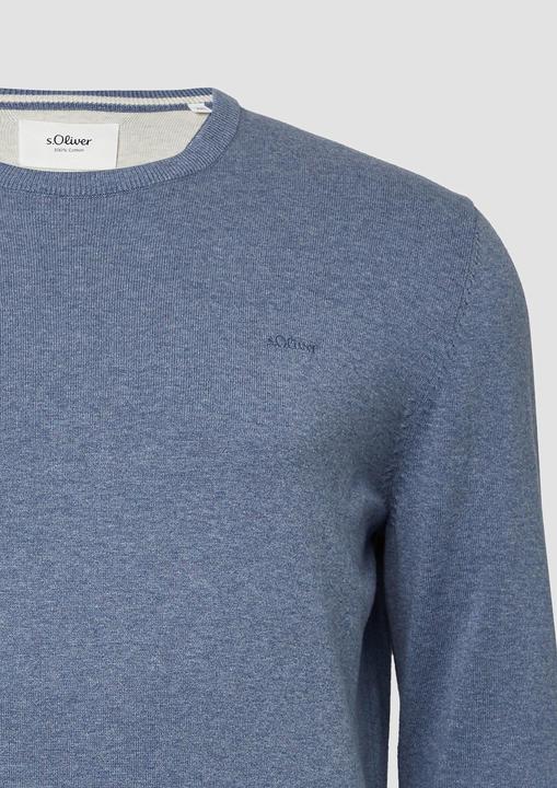 Produktbild s.Oliver Strickpullover Baumwollpullover mit Logo-Stickerei (5XL)