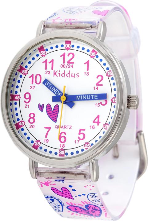 Immagine prodotto Kiddus Insegnante di tempo Cuori (tedesco) (Orologio da polso analogico, 33 mm)