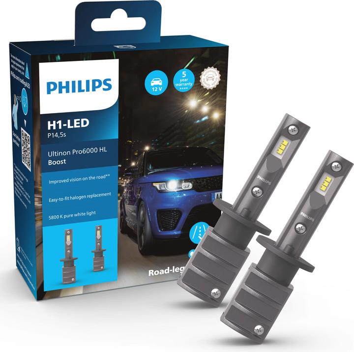 Image du produit Philips 11258U60BX2 LED Leuchtmittel Ultinon Pro6000 H1 12 V (H1)