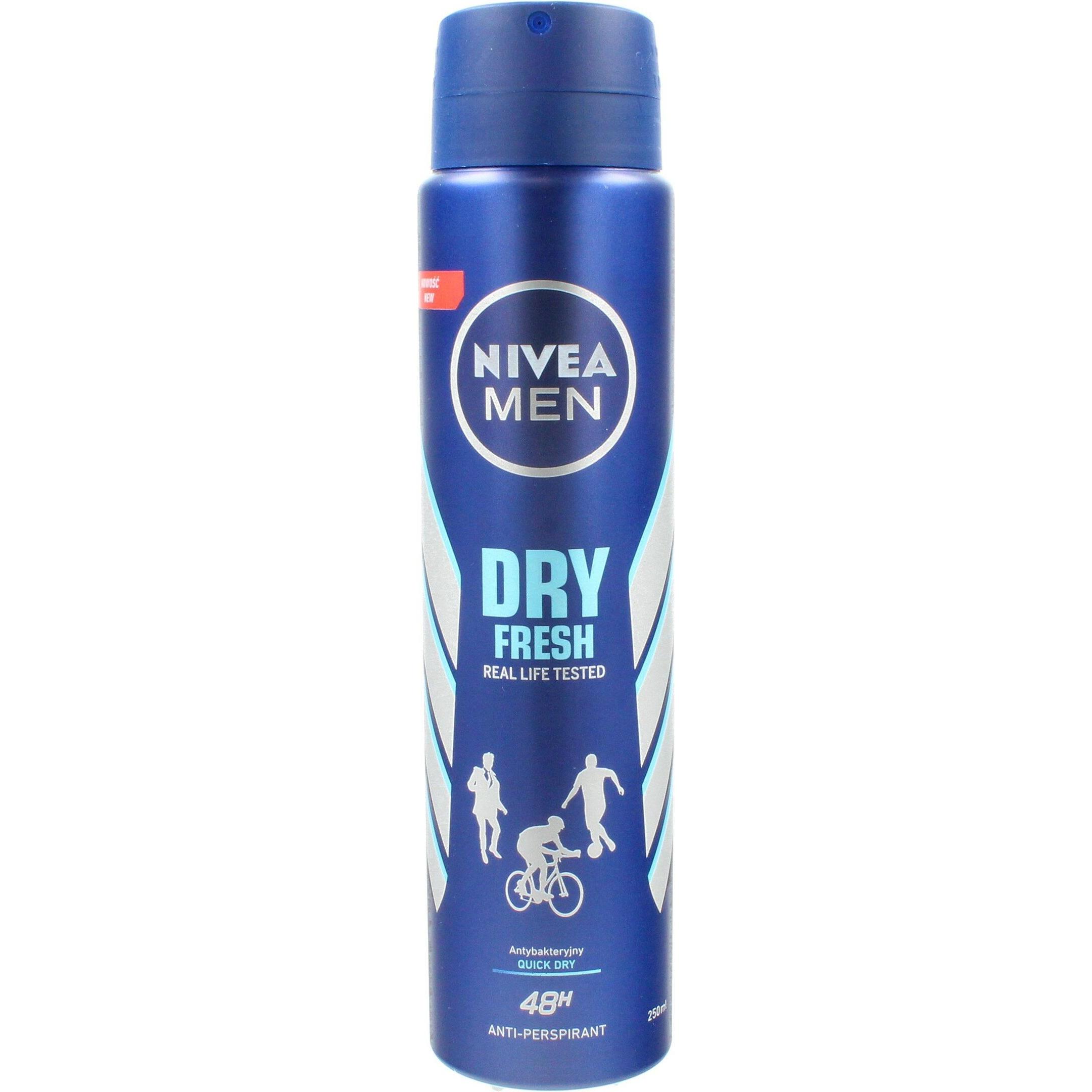 Nivea Herren Deo, Men Dry Fresh Antiperspirant 48H 250Ml (Spray, 250 Ml)
