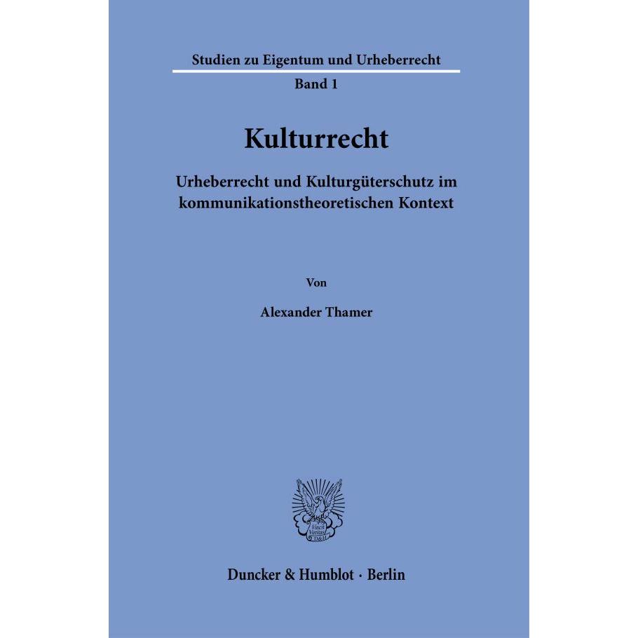 Kulturrecht., Fachbücher von Alexander Thamer