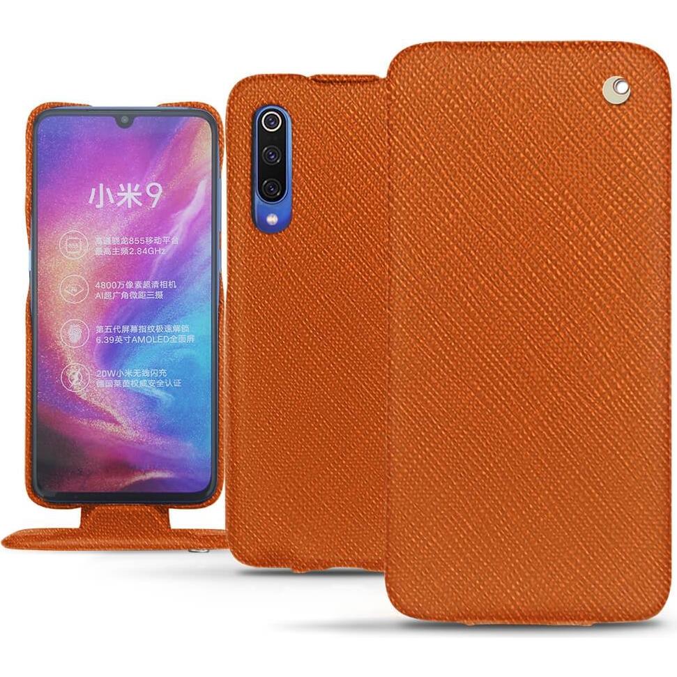 Noreve Lederschutzhülle vertikal (Xiaomi Mi 9), Smartphone Hülle, Orange