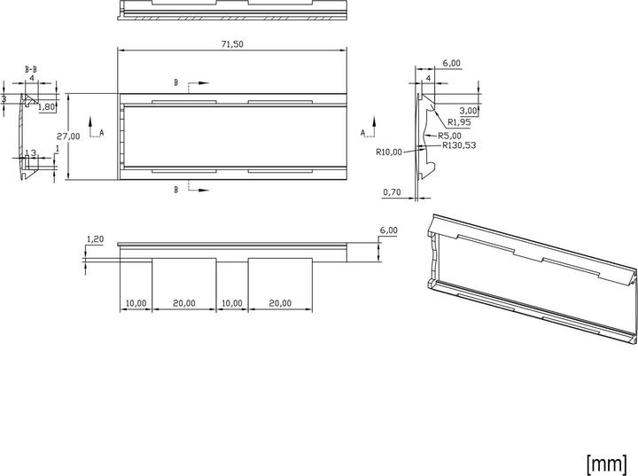 Actual product image Wiltec Name tag cover for letterbox with cut-out of 60x23mm, replacement for 57,5x20mm name tag