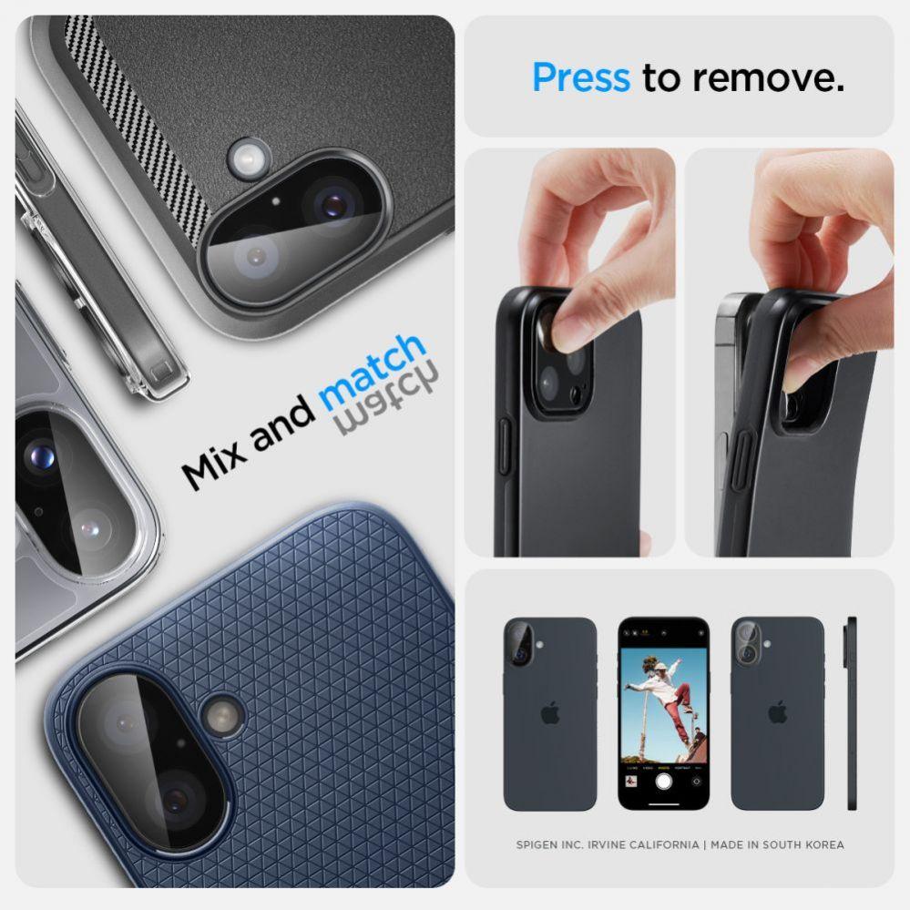 Thumbnail - Spigen None (2 Stück, Apple iPhone 16 Plus, Apple iPhone 16), Smartphone Schutzfolie, Schwarz