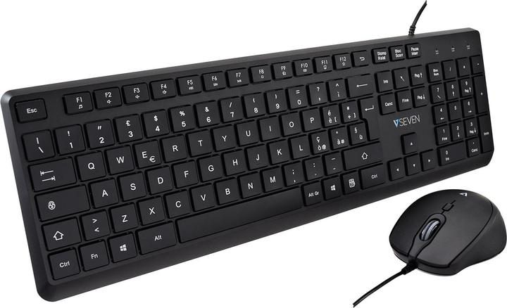 Actual product image V7 USB Pro Keyboard Mouse Combo It Qwerty Italian Lasered Keycap (IT, Cable)