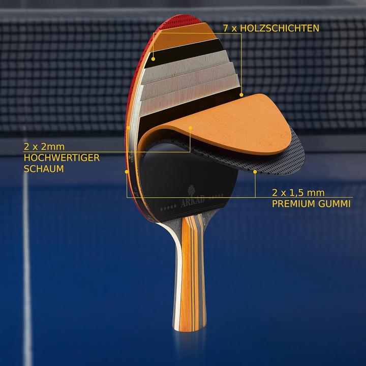 Immagine prodotto Arkad Set di racchette da tennis da tavolo