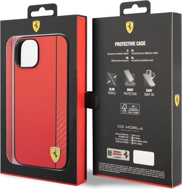 Immagine prodotto Ferrari FEHCP14MAXRE Custodia rigida per iPhone 14 Plus 6.7" czerwony/rosso Carbonio (Apple iPhone 14 Plus)