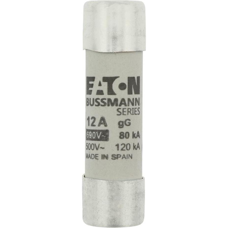 10x Eaton, Sicherung, Sicherungseinsatz, Niederspannung, 12 A, AC 690 V, 80 kA, 14 x 51 mm, gL/gG, IEC C14G12 (Feinsiche...