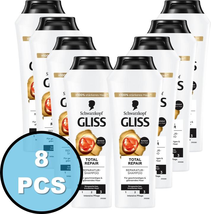 Produktbild Schwarzkopf 8xKur Shampoo 250ml Total Repair (250 ml, Flüssiges Shampoo)