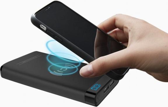 Productafbeelding Cygnett ChargeUp swift 10K draadloze QI draagbare powerbank - zwart (10000 mAh, 15 W, 37 Wh)