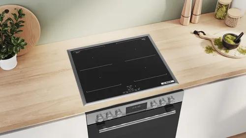 Produktbild Bosch Hausgeräte Built-in cooker set, HEG517BB4 + NVQ645CB6E, Built-in cooker, Induction hob, HND617LS62