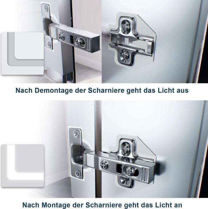 Produktbild SONNI LED-Spiegelschrank mit Licht, 50 x 70 cm, Aluminium, beschlagfrei, kabellose Scharniere, im Ba (50 x 70 x 20 cm)