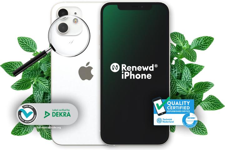 Image du produit Renewd iPhone 12 (64 Go, Blanc, 6.10", 12 Mpx, Double SIM, A / Comme neuf)