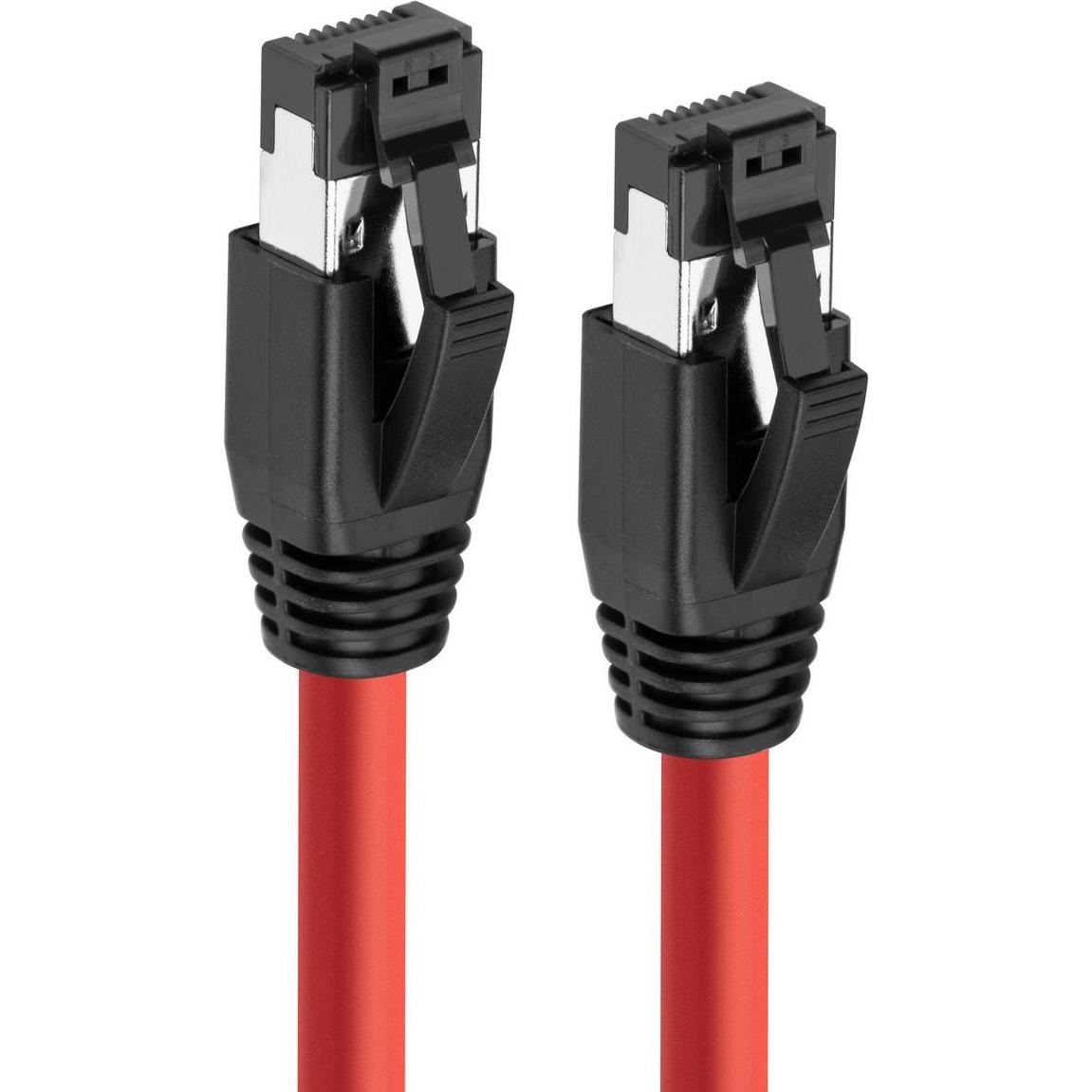 Thumbnail - MicroConnect CAT8.1 S/FTP 0,25m Red LSZH (S/FTP, CAT8.1, 0.25 m), Netzwerkkabel