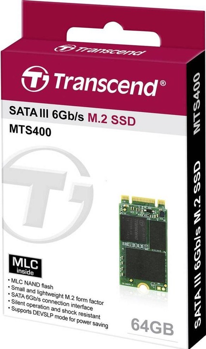 Actual product image Transcend Mts400 (64 GB, M.2 2242)