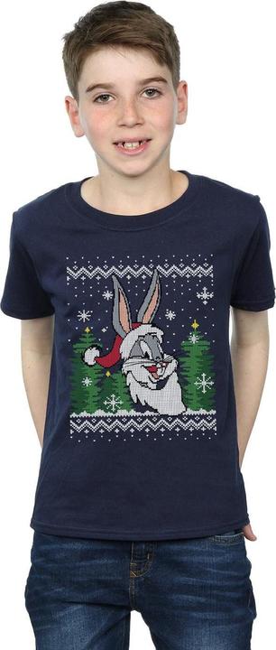 Actual product image Looney Tunes Boys Bugs Bunny Christmas Fair Isle T-Shirt (116)