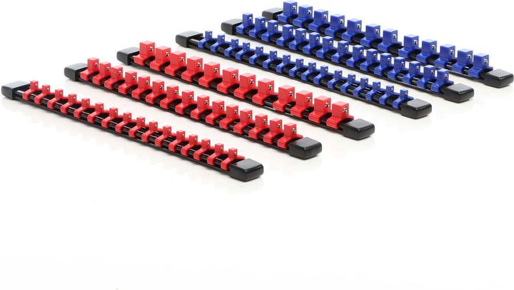 Produktbild XPOtool Steckschlüssel Organizer 6 Stk. Halterung 1/2" 1/4" 3/8" Aufsteckschiene (10 mm)