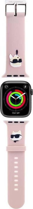 Produktbild Karl Lagerfeld Pasek KLAWLSLKCNP Apple Watch 42/44/45/49mm różowy/pink strap 3D Rubber Karl&Choupett (22 mm, Silikon, Stahl)