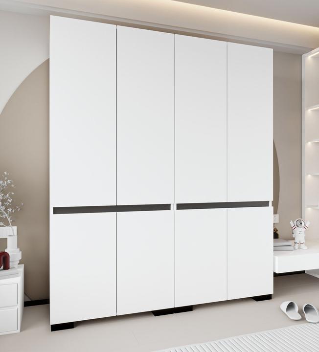 Image du produit Homitis Floransa 180 White Wardrobe (180 x 52 x 210 cm)