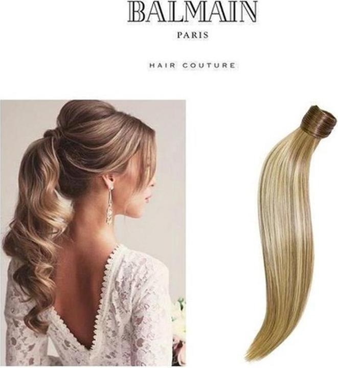 Actual product image Balmain Catwalk Ponytail 55 Cm. Straight, Memory®hair, Color Sydney A Mix Of Warm Brown Tones. (Sydney A Mix Of Warm Brown Tones, 55 cm)