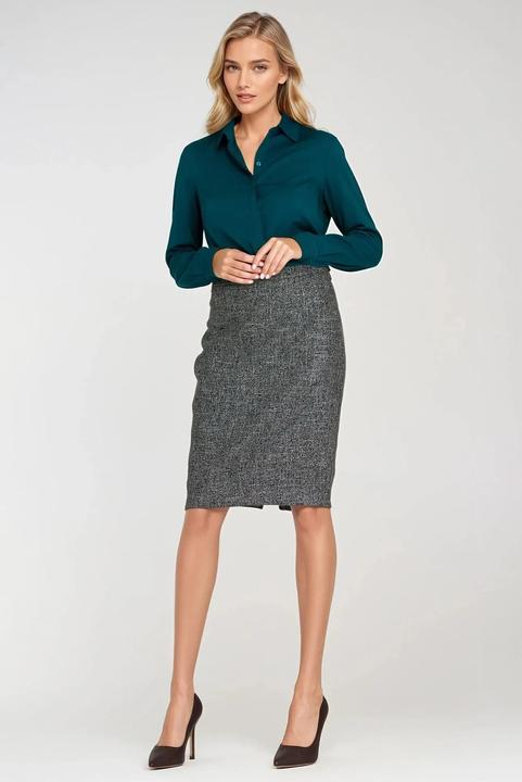 Actual product image Nife Blouse with hidden button placket for women (42)