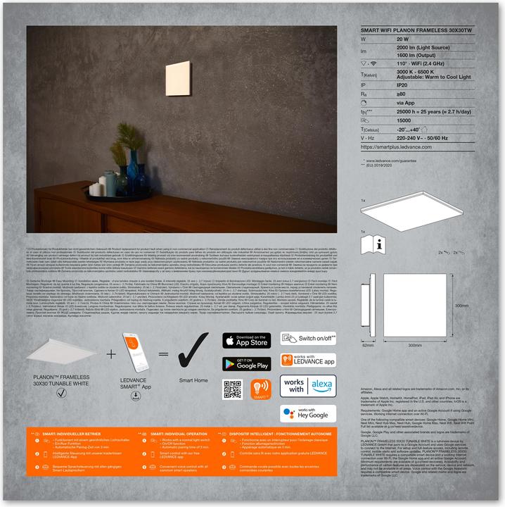 Produktbild Ledvance Smart+ Planon Frameless (1600 lm)