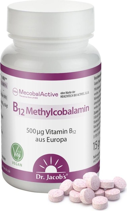 Actual product image Dr. Jacob's B12 Methylcobalamin Tablette (60 Piece, Pills, 35 g)
