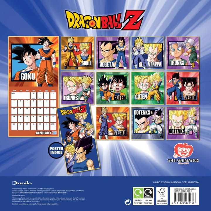 Image du produit Dragon Ball Z - Calendrier mural motif/style Carré