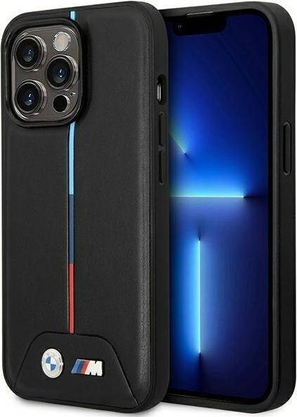 Actual product image BMW Case BMHMP14L22PVTK iPhone 14 Pro 6.1" czarny/black Quilted Tricolour MagSafe (Apple iPhone 14 Pro)