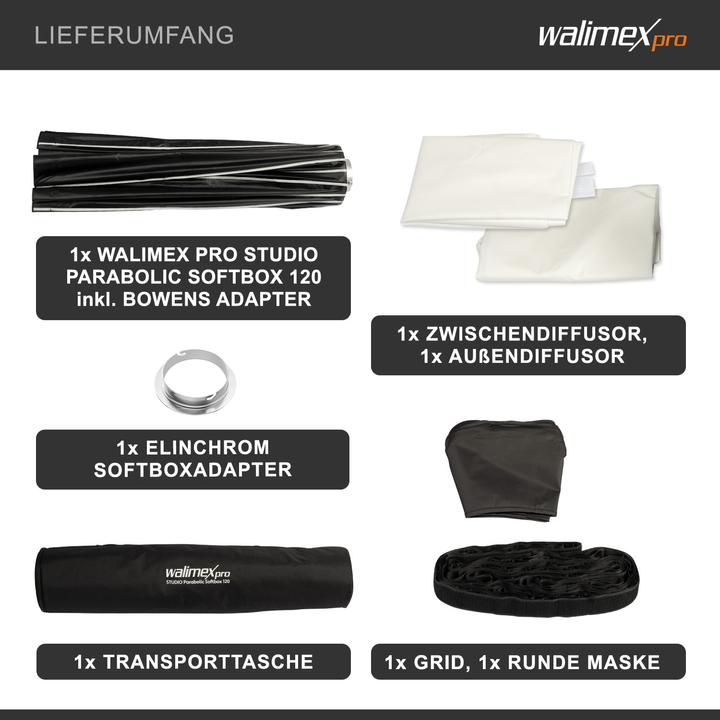Produktbild Walimex pro Studio Parabolic Softbox 120 Elinchrom (Parabole Softbox, 120 cm)