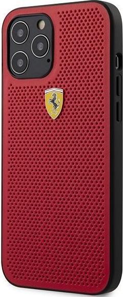 Actual product image Ferrari FESPEHCP12LRE iPhone 12 Pro Max 6.7" czerwony/red hardcase On Track Perforated (Apple iPhone 12 Pro Max)